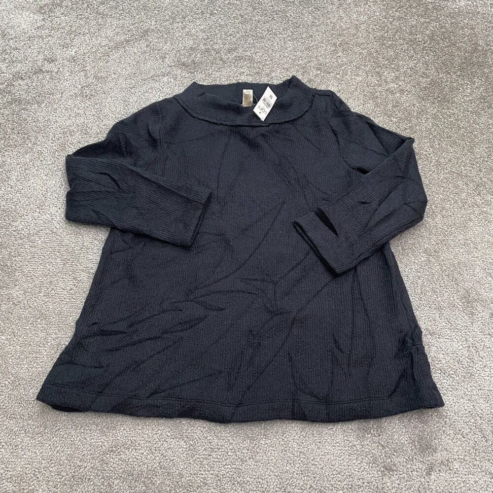 Loft Pullover Sweater Womens Medium Navy Crew Neck Relaxed Work Classic NWT New